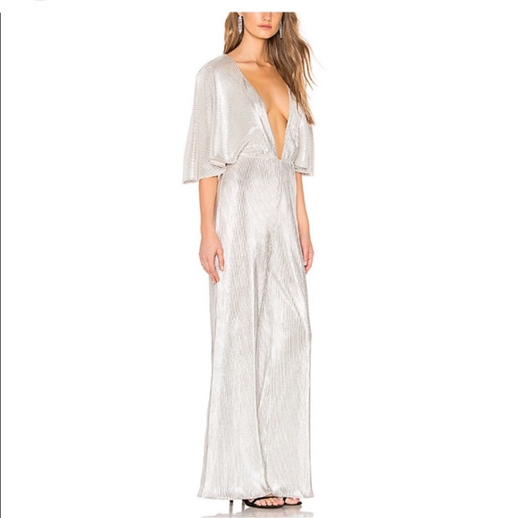 NEW $198 Lovers + Friends Revolve Harper Champagne Jumpsuit women size XS - Picture 2 of 12
